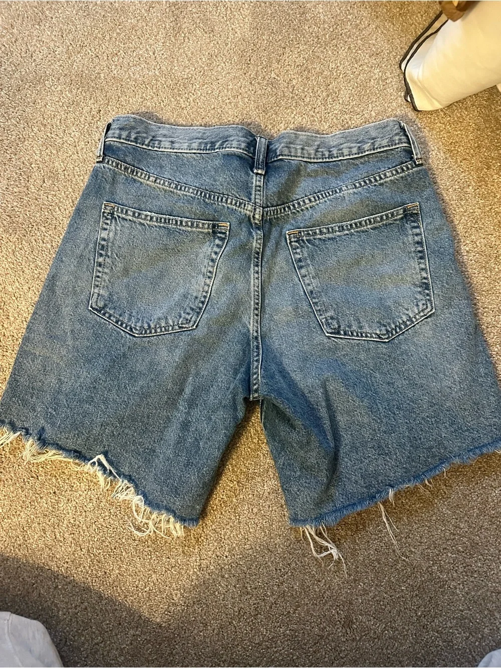 GAP Blue Distressed Denim Bermuda Cutoff Shorts